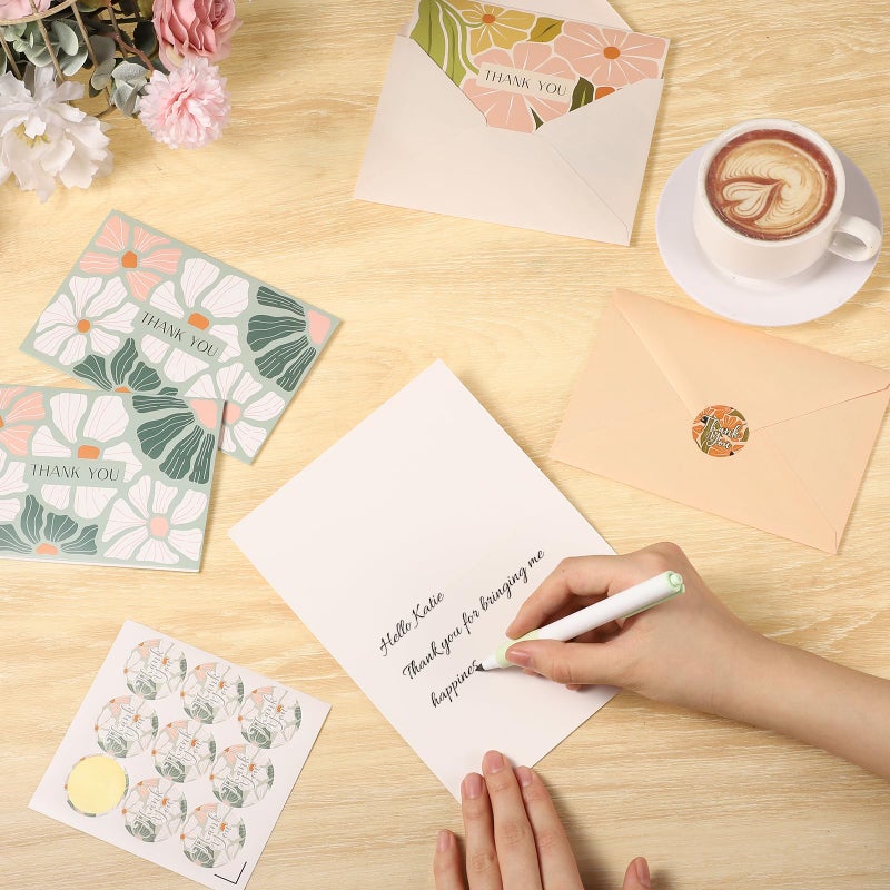 Thboxes Thank You Cards with Envelopes, 36 Pack Thank You Cards Bulk with Envelopes & Stickers 4x6 Inch Greeting Card for Birthday, Wedding, Baby Shower, Graduation, Bridal Shower, Business - Image 4